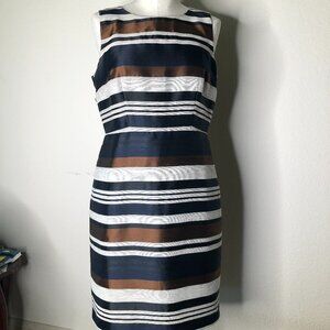 ELEGANT, LIKE NEW, Linen "ANN TAYLOR" Sleeveless, Striped Dress/ Size 8